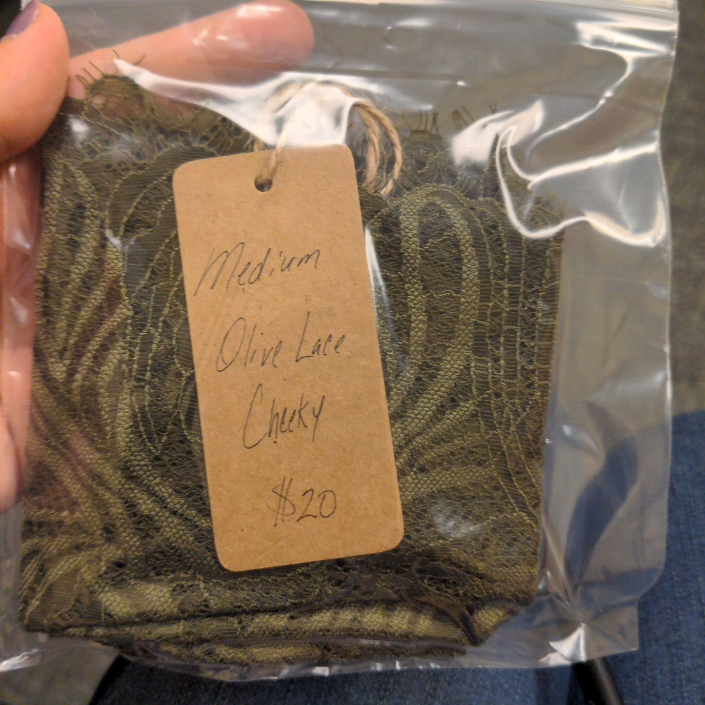 Olive Lace Cheeky Med by Rolling Stop Creations sold by Rolling Stop Creations Event