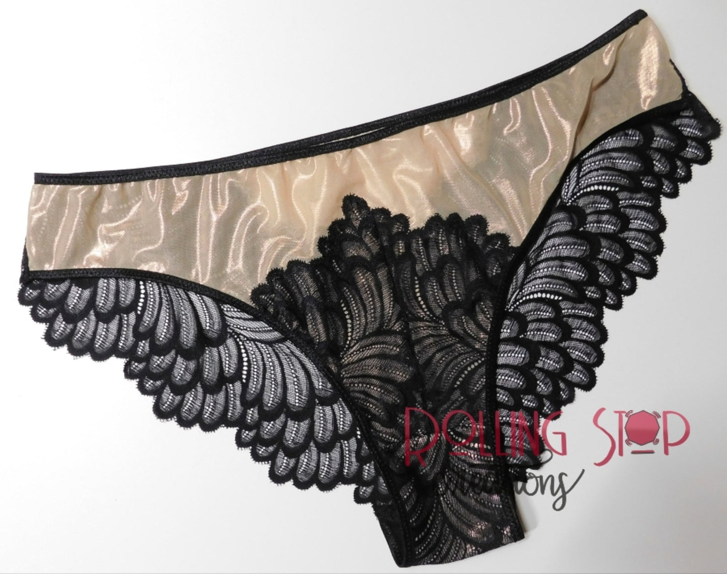 Gold Mesh Lace Pantydrawls by Rolling Stop Creations sold by Rolling Stop Creations Jundies - Lace - Lingerie - Panties