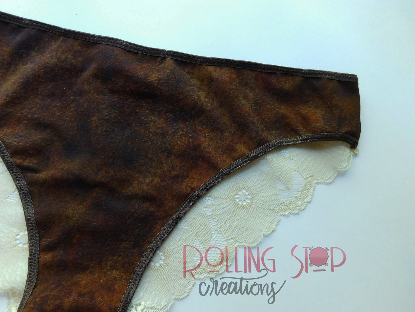 Leather Print Lace Back Pantydrawls by Rolling Stop Creations sold by Rolling Stop Creations