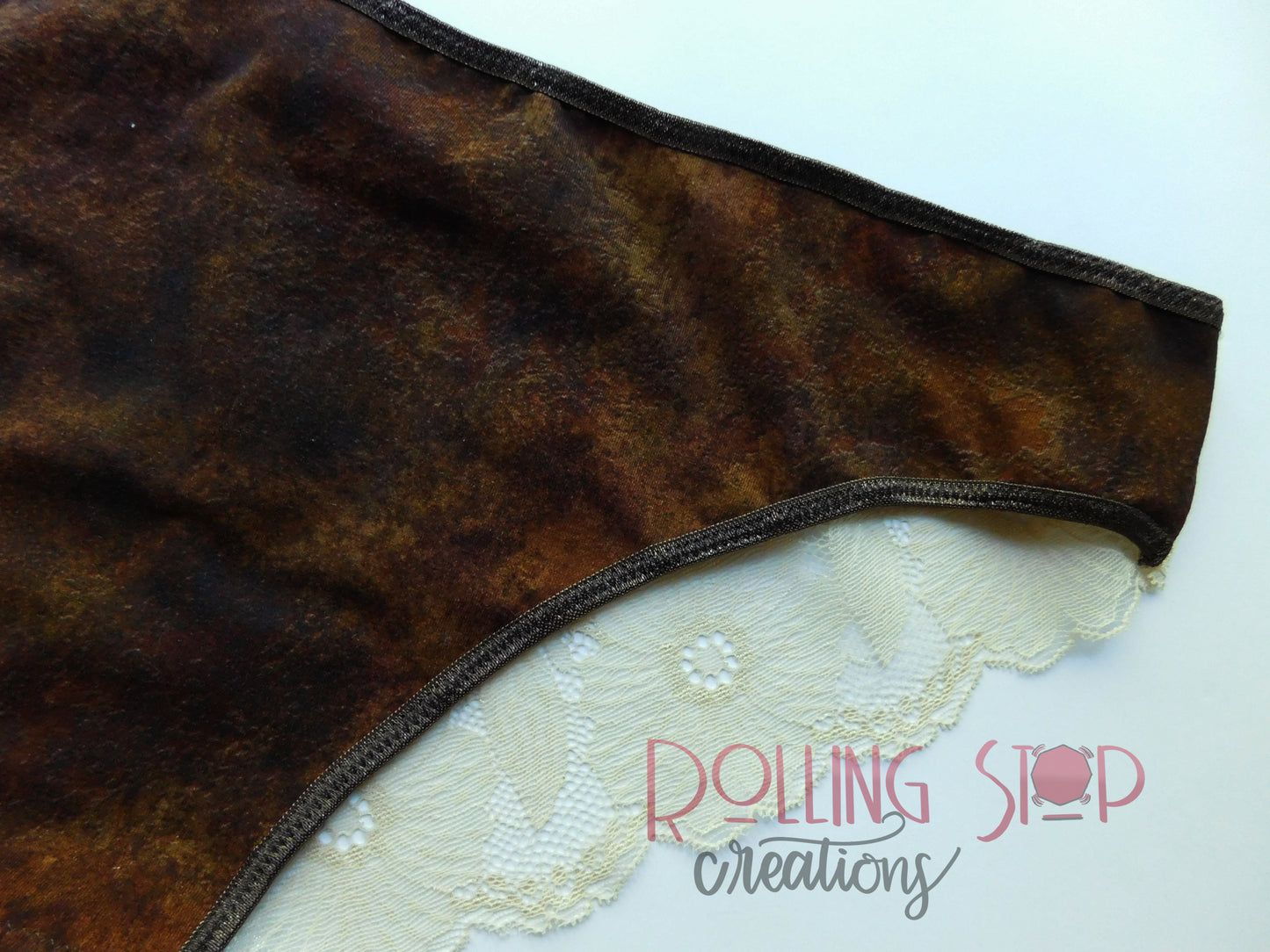 Leather Print Lace Back Pantydrawls by Rolling Stop Creations sold by Rolling Stop Creations