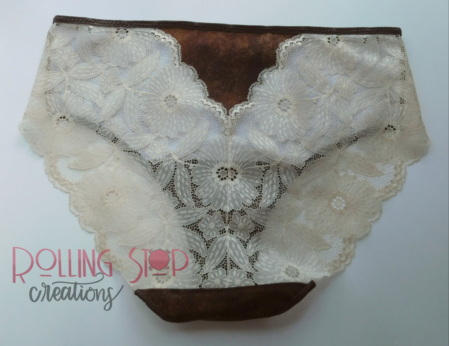Leather Print Lace Back Pantydrawls by Rolling Stop Creations sold by Rolling Stop Creations