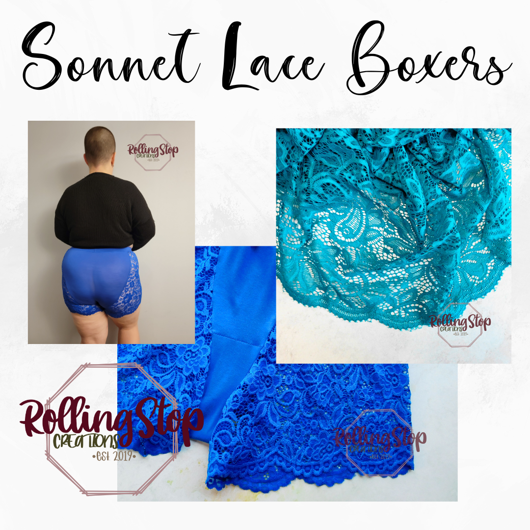 Sonnet Lace Boxers by Rolling Stop Creations sold by Rolling Stop Creations