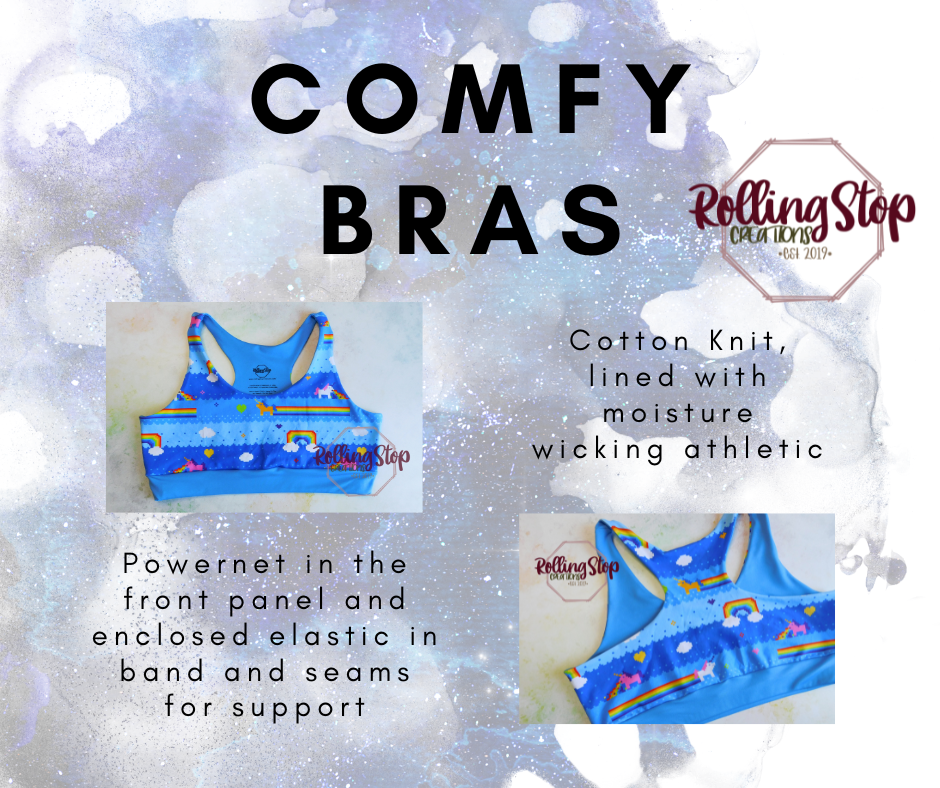 Lena Pastel Galaxy Comfy Bra by Rolling Stop Creations sold by Rolling Stop Creations Accessories - Comfy Bra - Comfy C