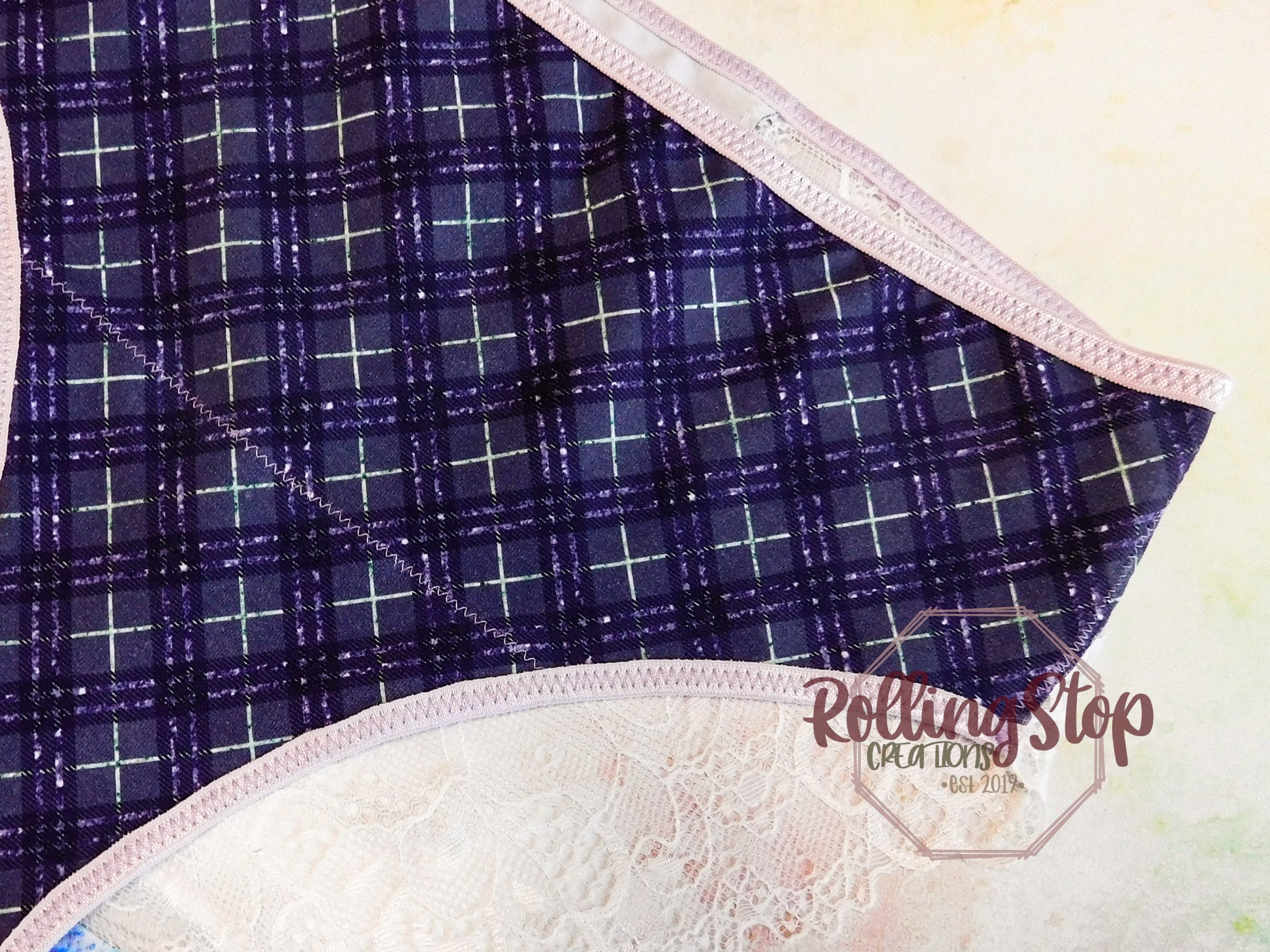 Violet Plaid Comfy Bra by Rolling Stop Creations sold by Rolling Stop Creations Comfy Bra - Comfy Clothes - Gift - Unde