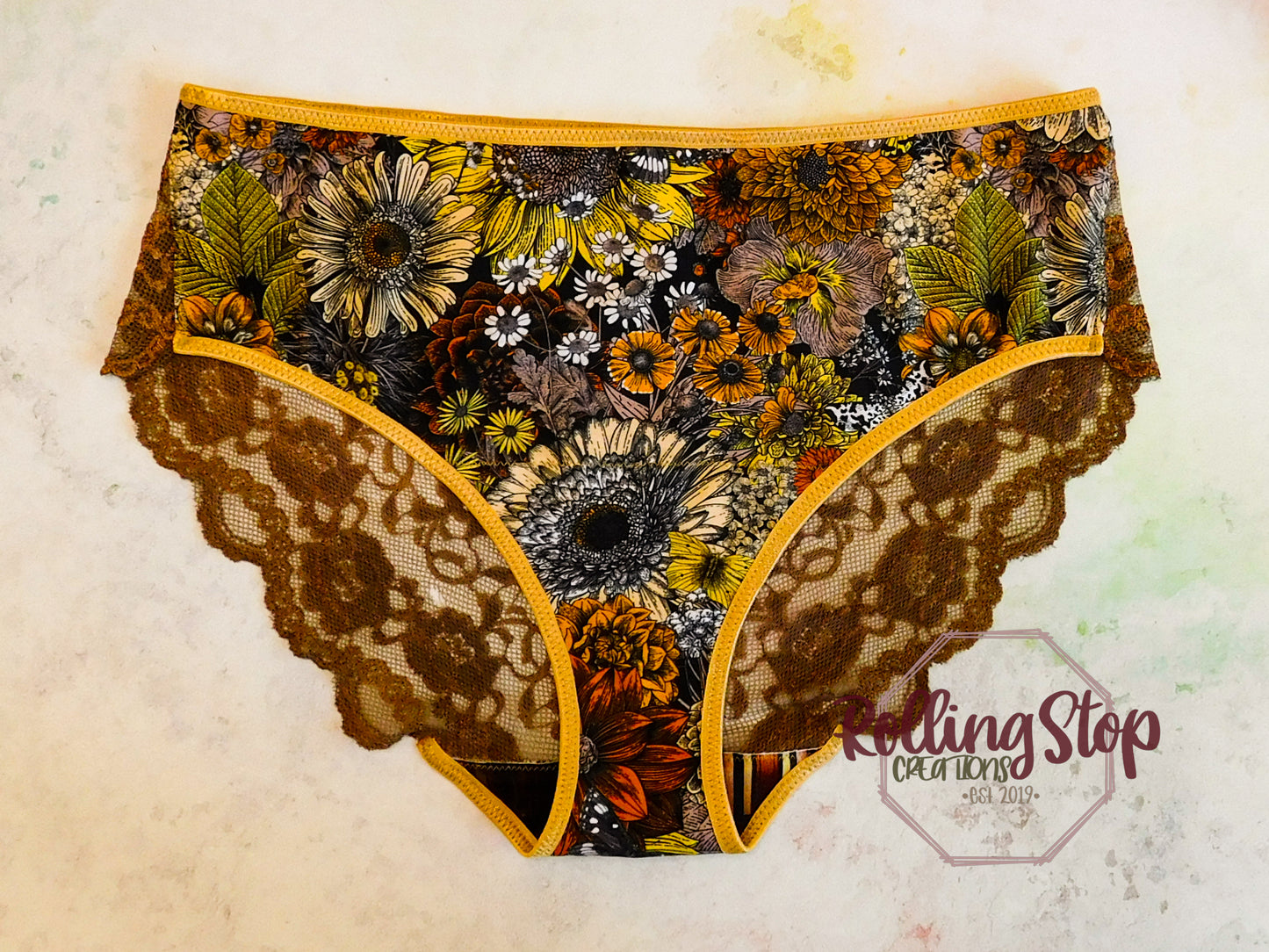 Fall Floral Lace Back Pantydrawls by Rolling Stop Creations sold by Rolling Stop Creations Lace - Lingerie - Panties