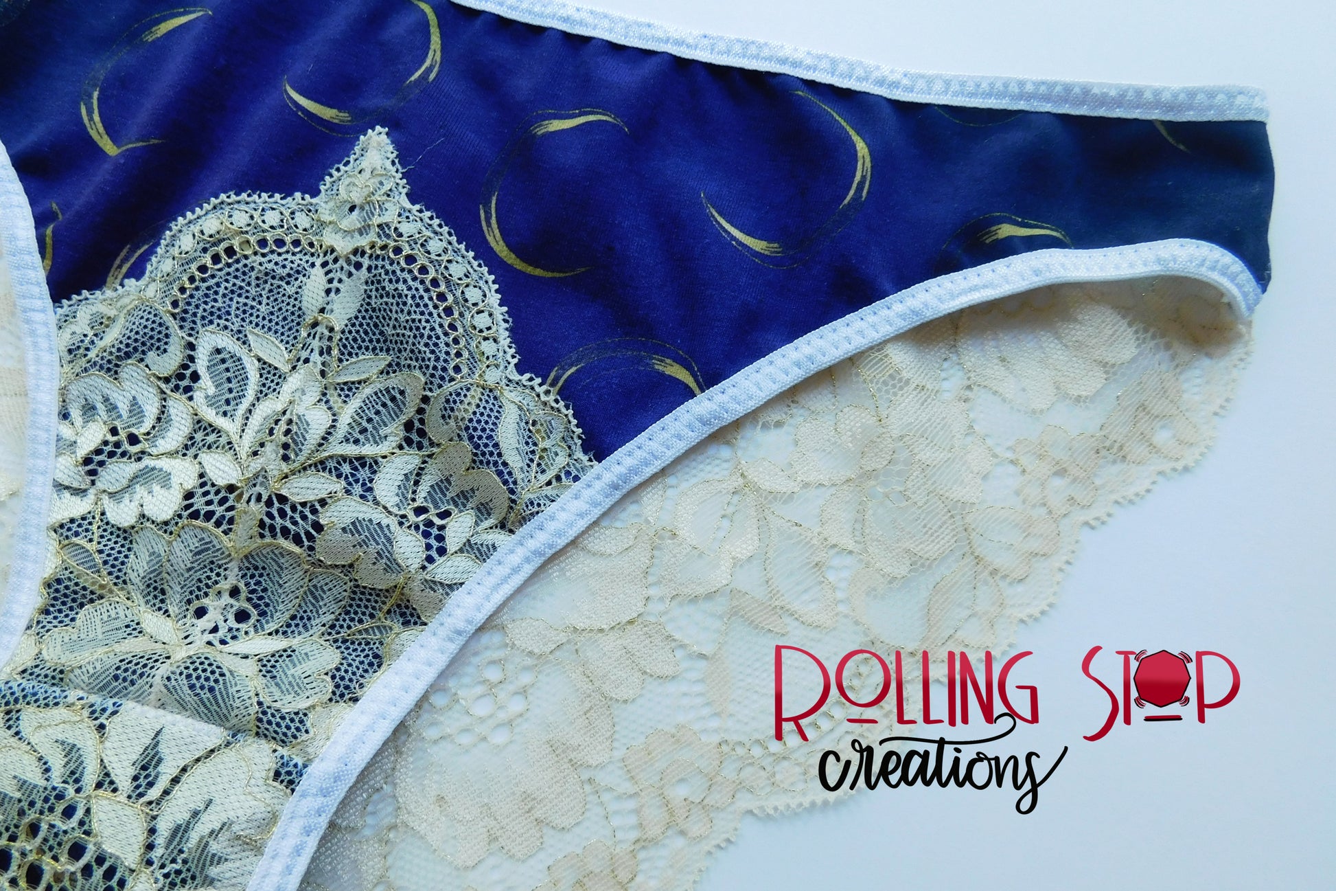 Golden Crescent Lace Accent Pantydrawls by Rolling Stop Creations sold by Rolling Stop Creations 