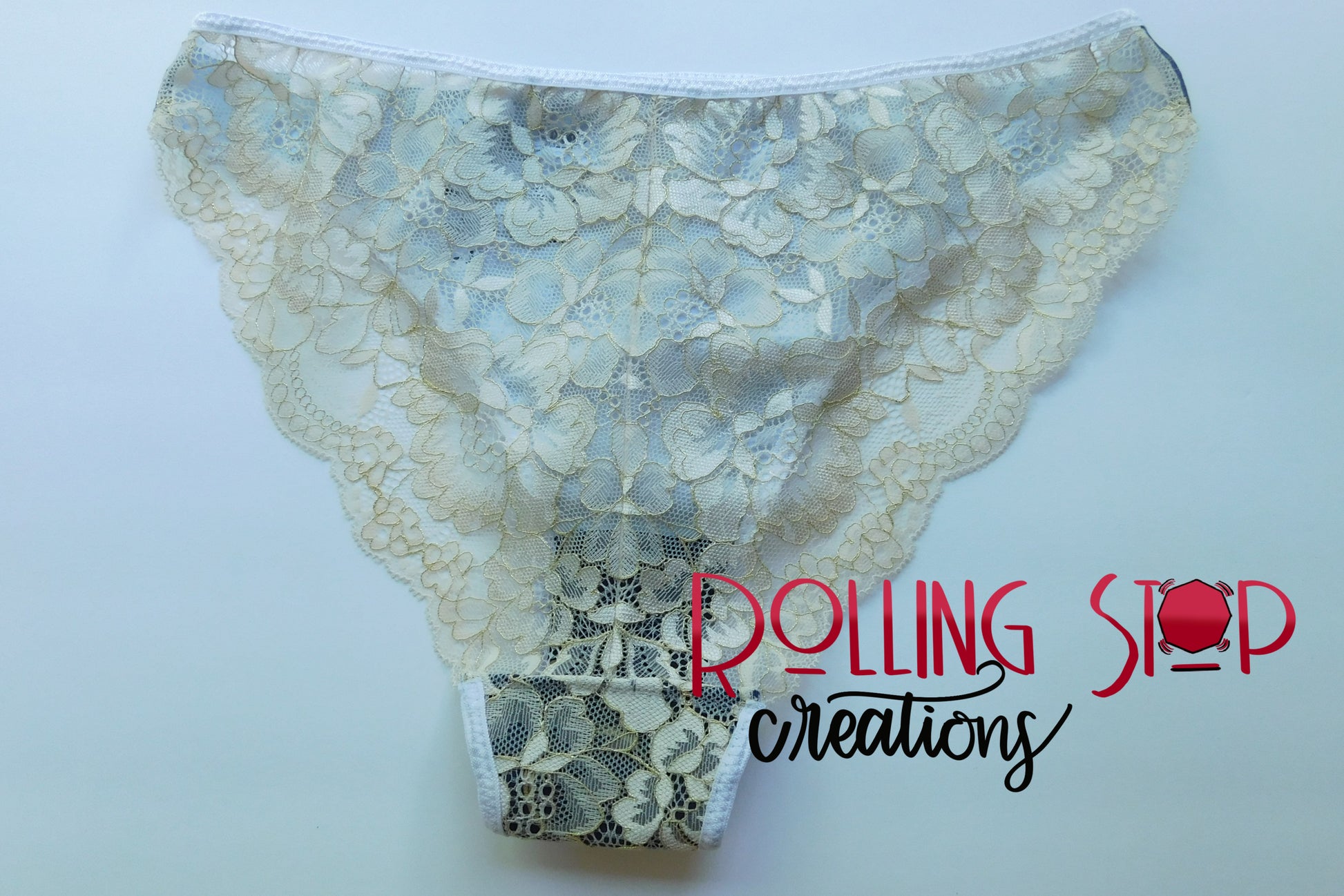 Golden Crescent Lace Accent Pantydrawls by Rolling Stop Creations sold by Rolling Stop Creations 