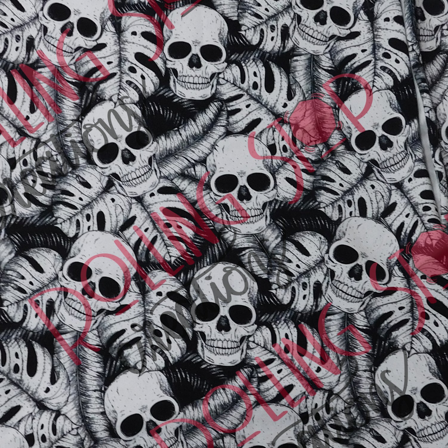 Monochrome Monstera Skulls Comfy Bra by Rolling Stop Creations sold by Rolling Stop Creations 