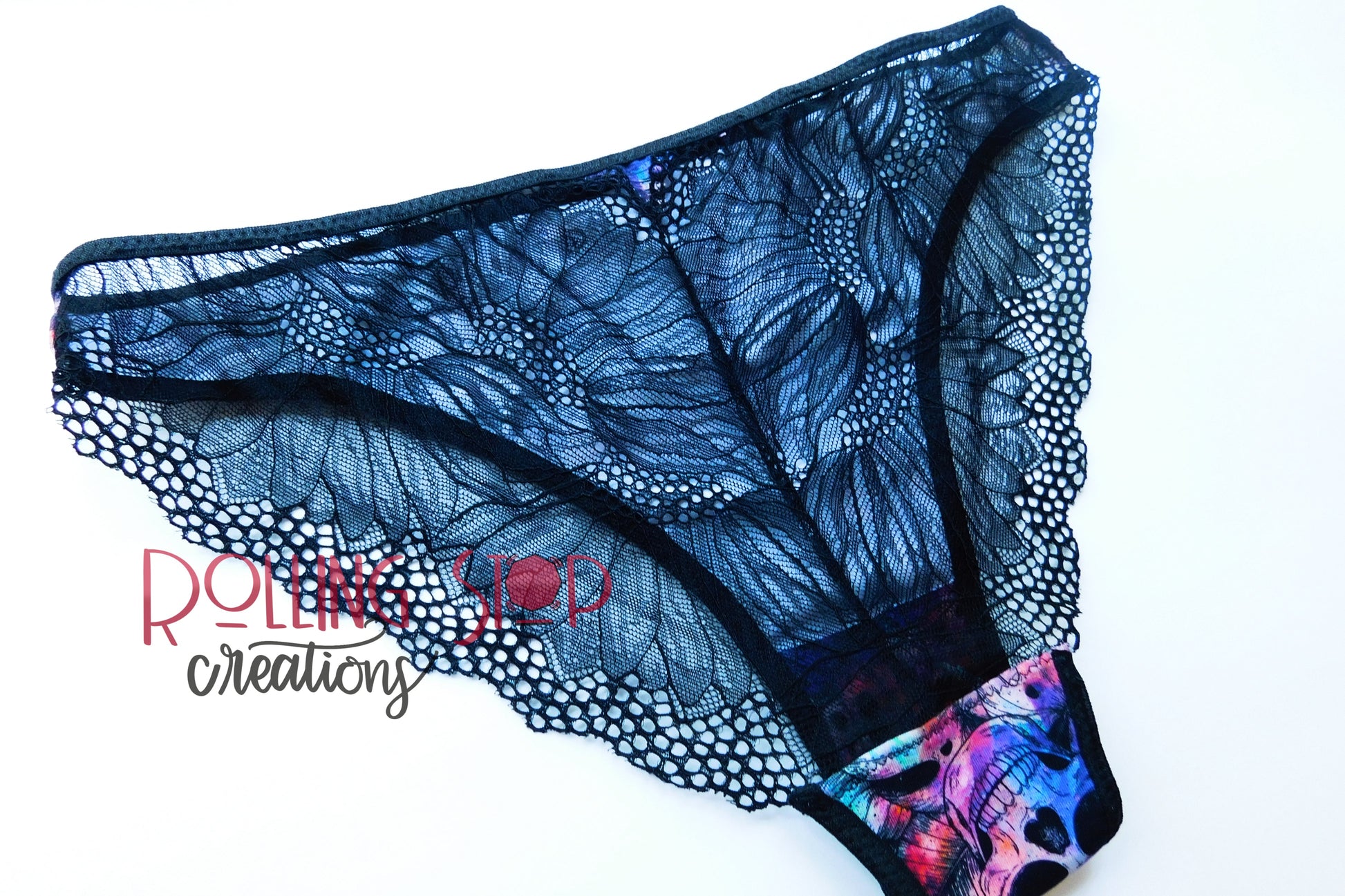 Zodiac Galaxy Skulls & Moths Lace Accent Pantydrawls by Rolling Stop Creations sold by Rolling Stop Creations Jundies
