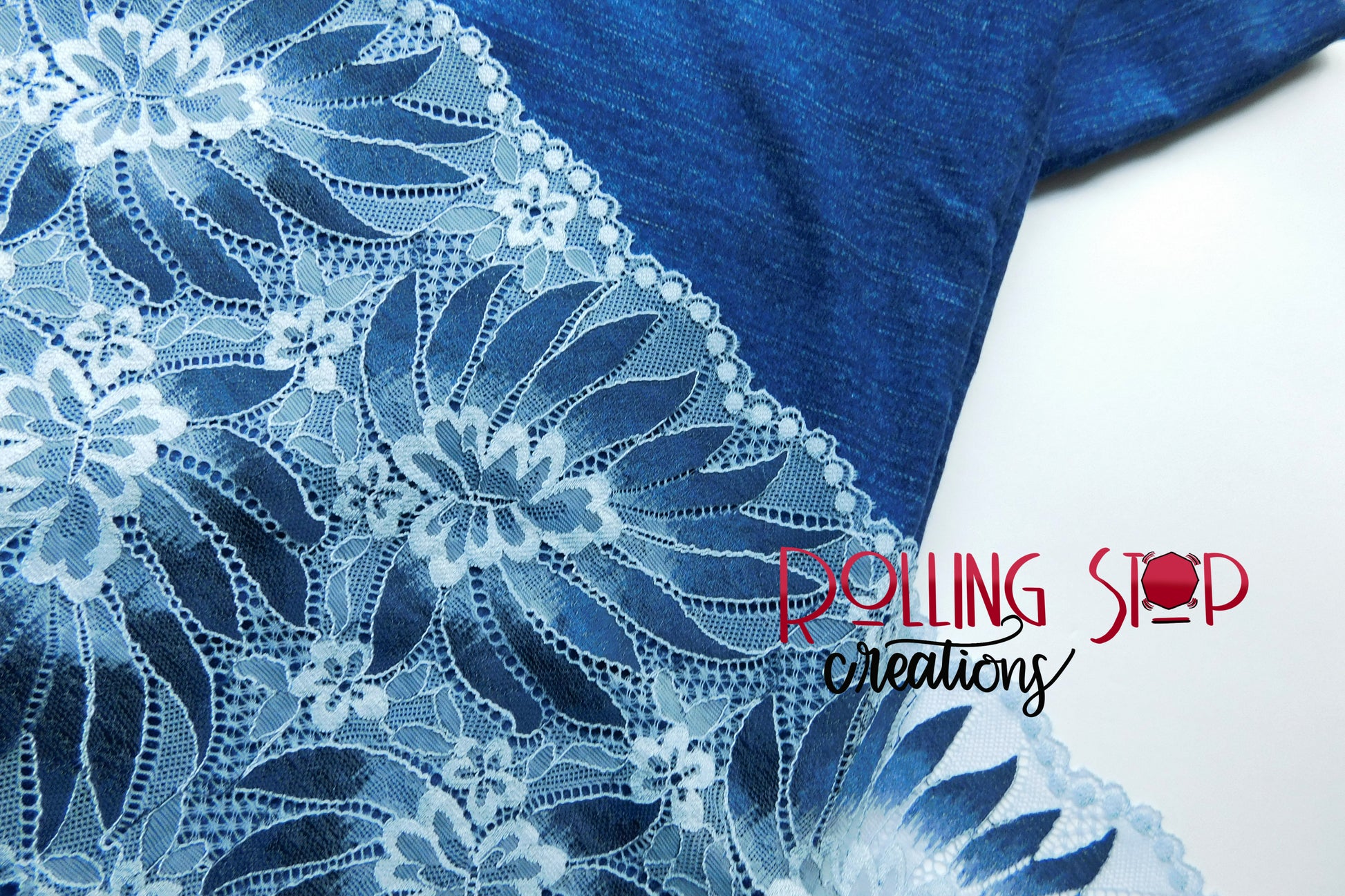 Denim Print Lace Back Pantydrawls by Rolling Stop Creations sold by Rolling Stop Creations Jundies - Lace - Lingerie