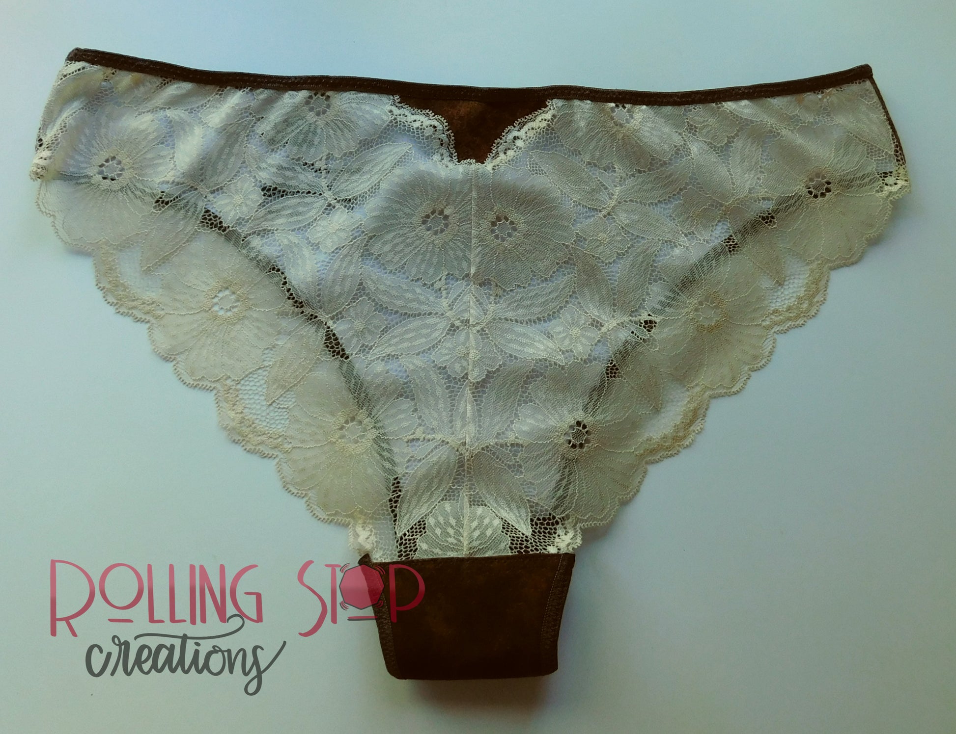 Leather Print Lace Back Pantydrawls by Rolling Stop Creations sold by Rolling Stop Creations 