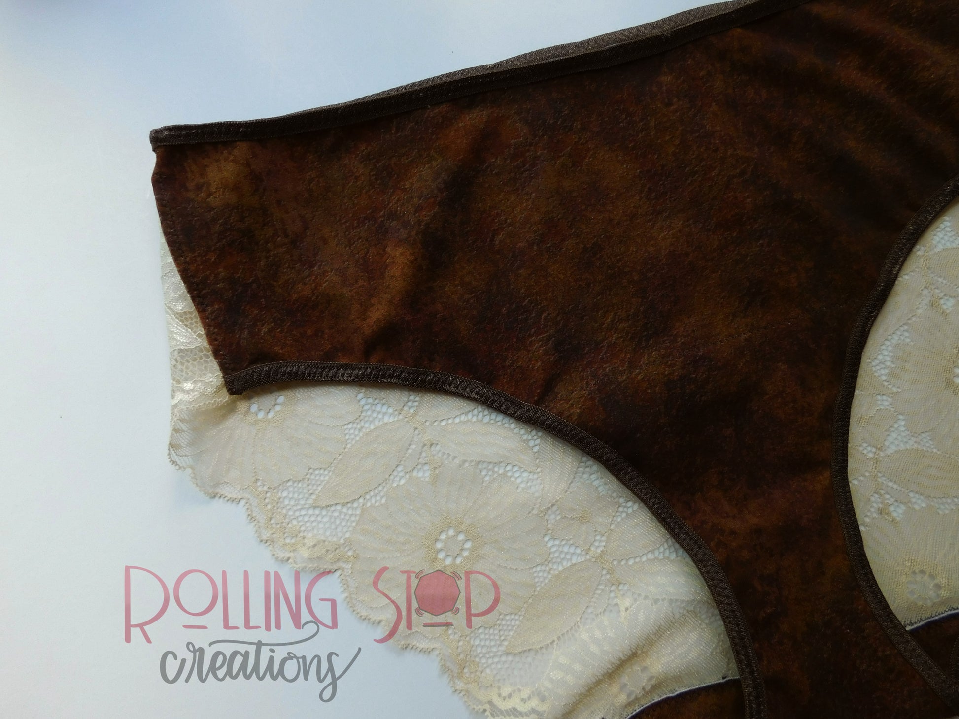 Leather Print Lace Back Pantydrawls by Rolling Stop Creations sold by Rolling Stop Creations 