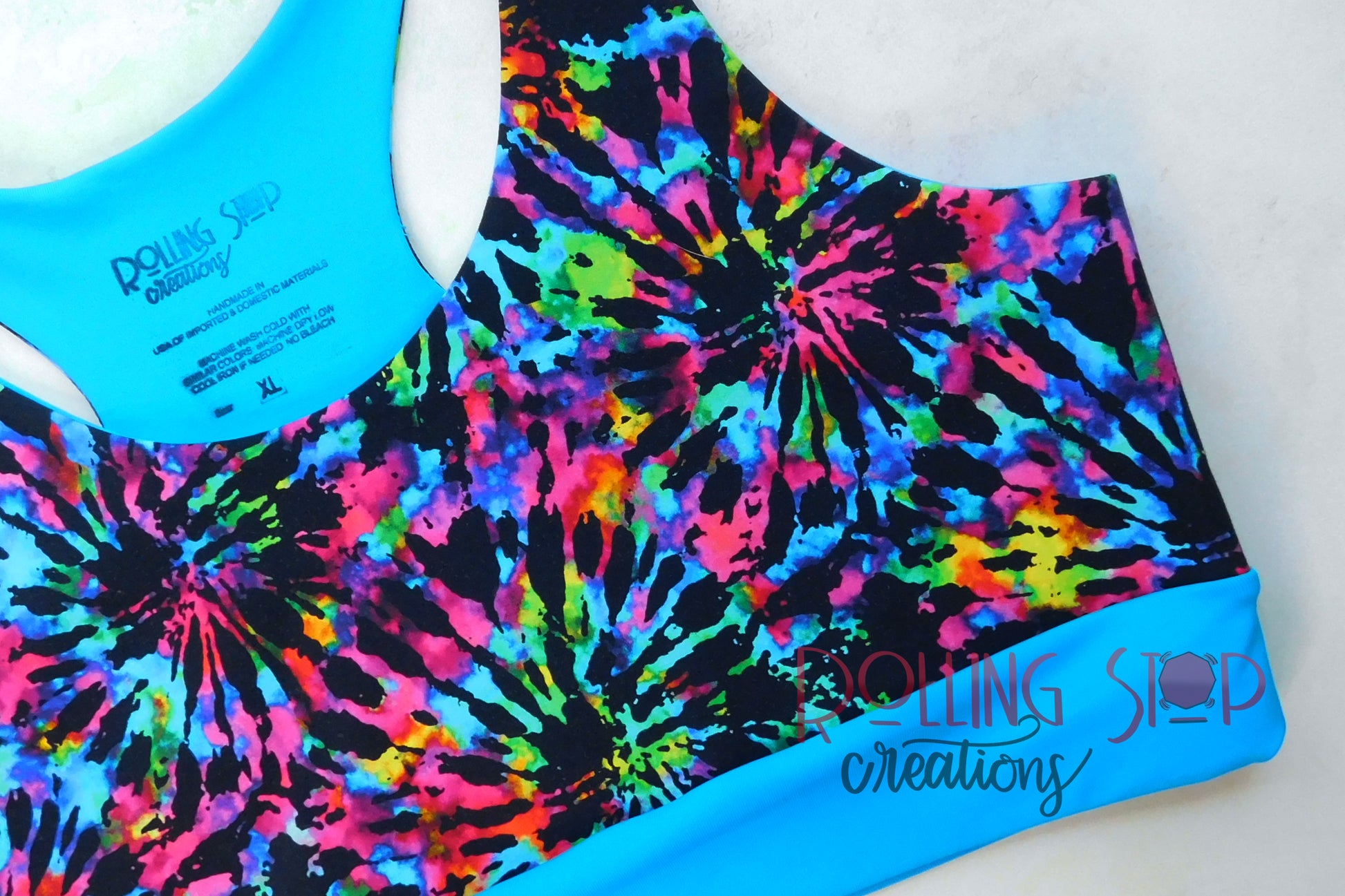 Jewel Tie Dye Comfy Bra by Rolling Stop Creations sold by Rolling Stop Creations Comfy Bra - Comfy Clothes - Lingerie