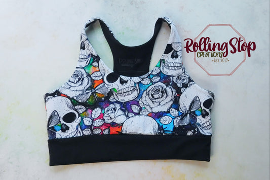 Zodiac Galaxy Skulls & Moths Comfy Bra by Rolling Stop Creations sold by Rolling Stop Creations Accessories - Comfy Bra