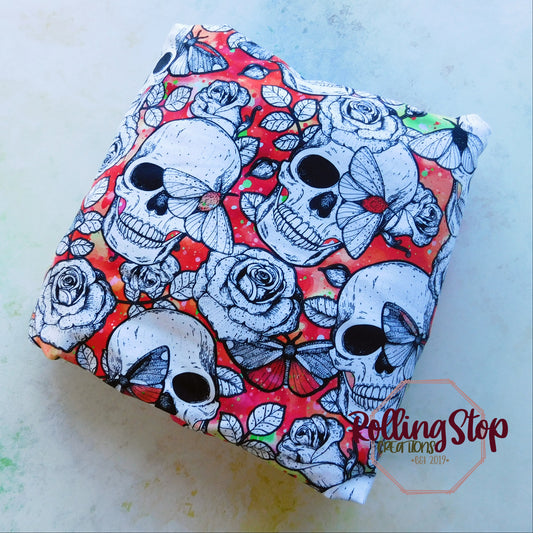 Bloody Mary Skulls & Moths Lace Accent Pantydrawls by Rolling Stop Creations sold by Rolling Stop Creations Jundies - L