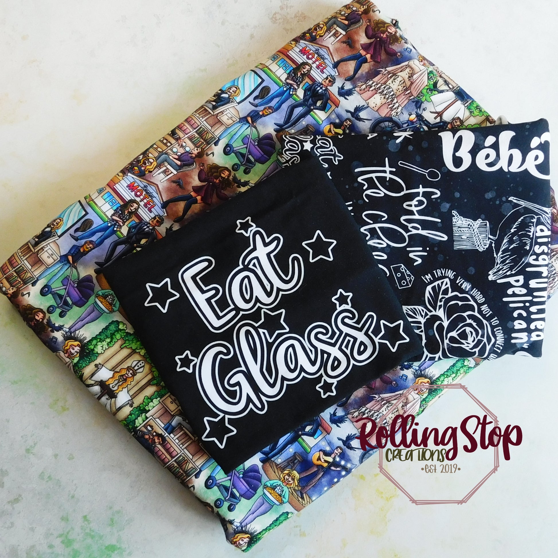 Eat Glass Everyday Jundies Panel by Rolling Stop Creations sold by Rolling Stop Creations Everyday Jundies - Gift - Pan